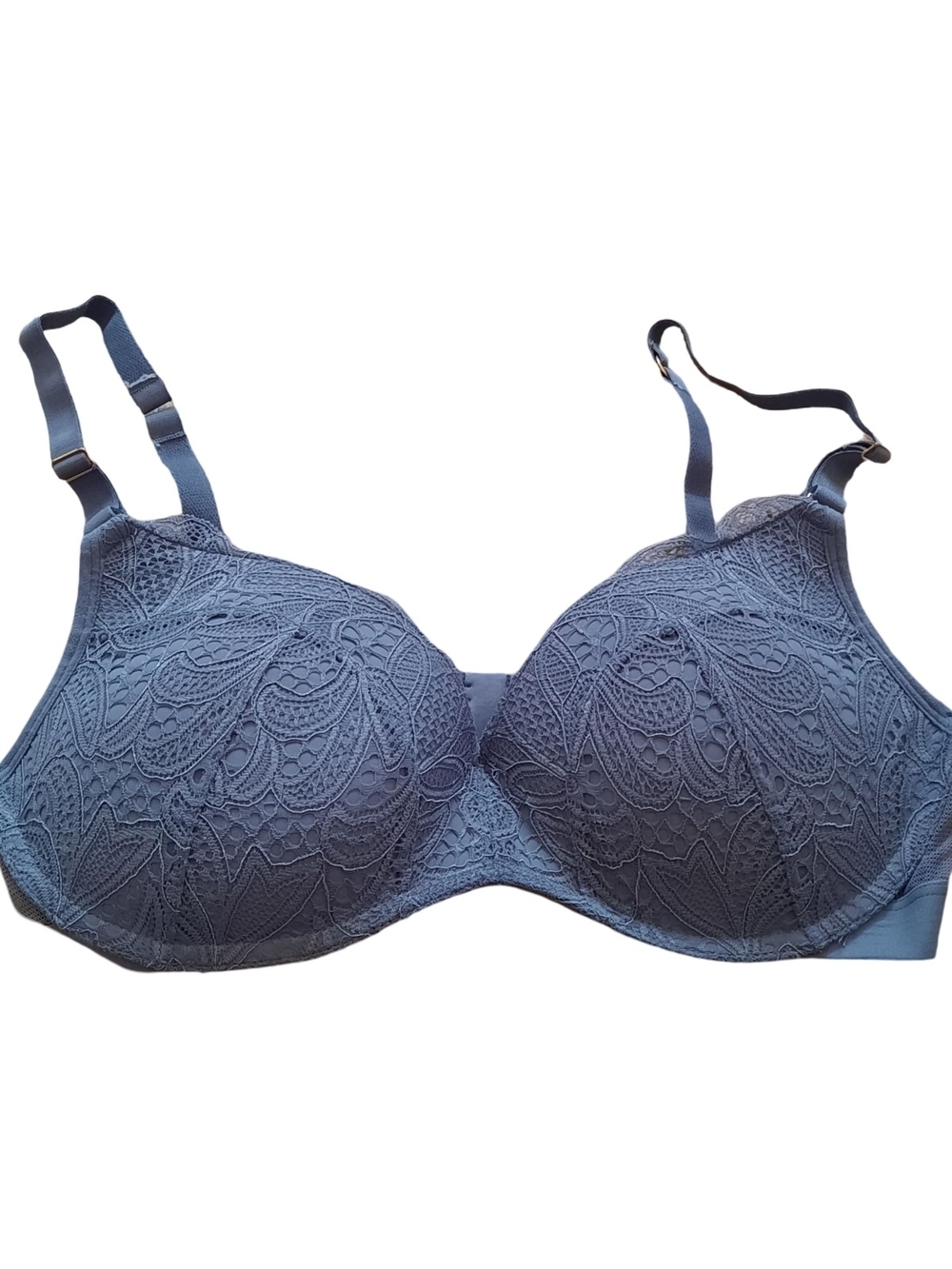 Lively Slate Blue Lace Full-Cup Underwire Bra
